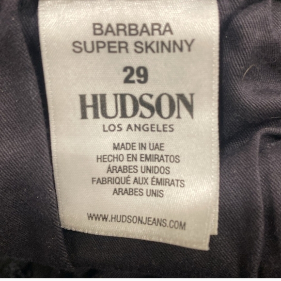 Hudson Black And Silver Metalic Barbara Super Skinny Jeans Size 29 - Picture 2 of 6